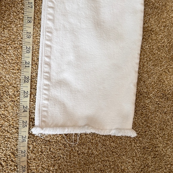 Good American Women's Good Straight Raw Hem White Stretch Denim Jeans Size 10 - Picture 9 of 13